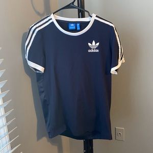Adidas navy blue T-shirt cotton and jersey sz xs